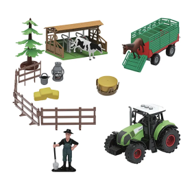 Set de granja con tractor y animales para niños