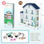 Casa de muñecas Premium XL 4 pisos con 17 accesorios