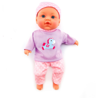 Muñeca bebé cuerpo blando con sonidos 31 cm lila | +3 años