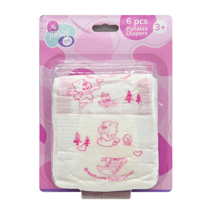 Kit 6 pañales para muñecas Tachan | Accesorio muñecas +3 años