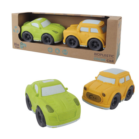 Pack 2 coches Eco Bio de paja de trigo | Juguete ecológico +18 meses