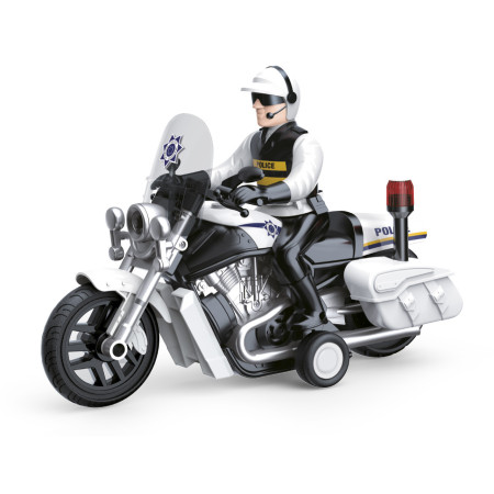 Moto de Policía Vintage con Luz y Sonido Escala 1:16 | Moto Infantil
