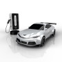 Coche Eléctrico RC Blanco con Torre de Carga | Radiocontrol con Batería USB
