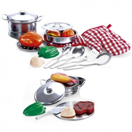 Set de Menaje de Cocina Acero Inoxidable 23 Piezas | Cocina Infantil