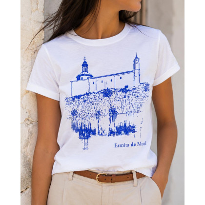 Camiseta Azul Ermita de Muel | Diseño Exclusivo Adiario Store