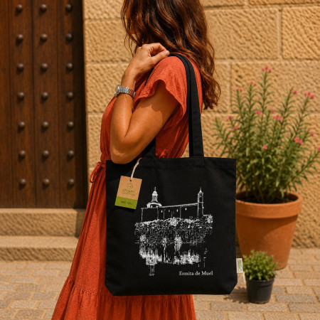 Bolsa Algodón Orgánico Negra Ermita de Muel | Adiario Store